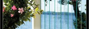 glass railing. modern decking design trend, new deck railing
