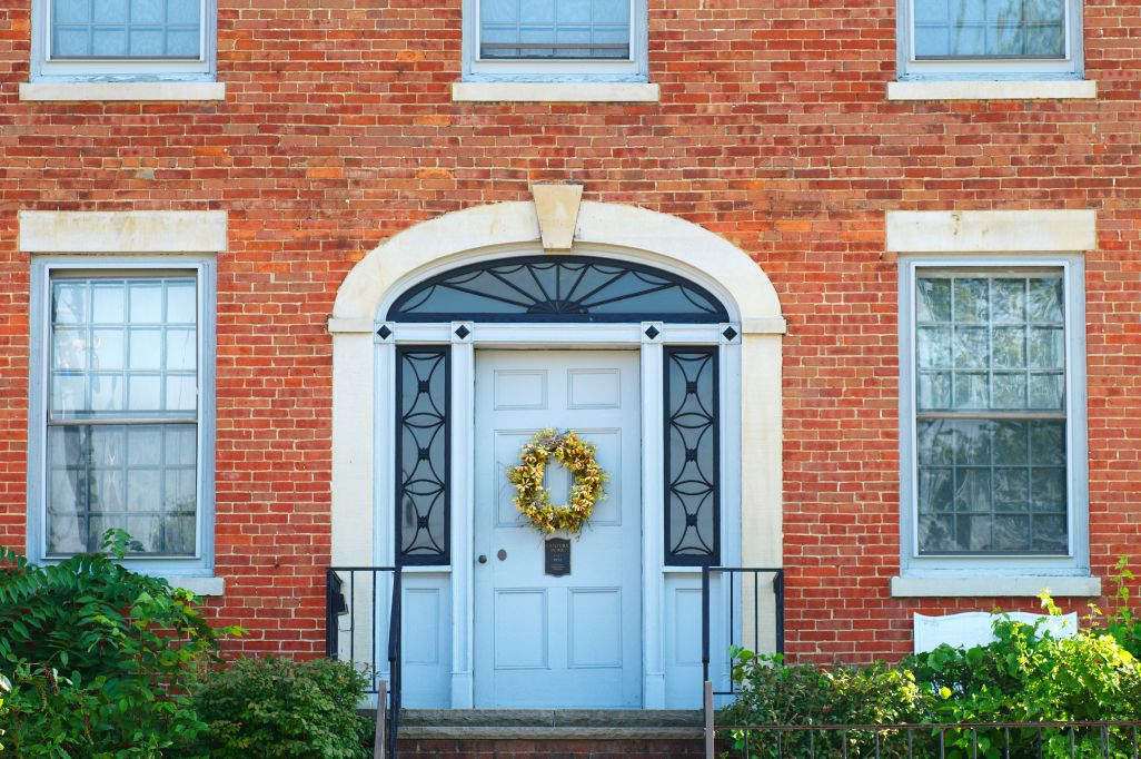 transom and sidelights. Install entry door. Front door design