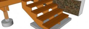concrete pad, deck landing pad, building deck steps