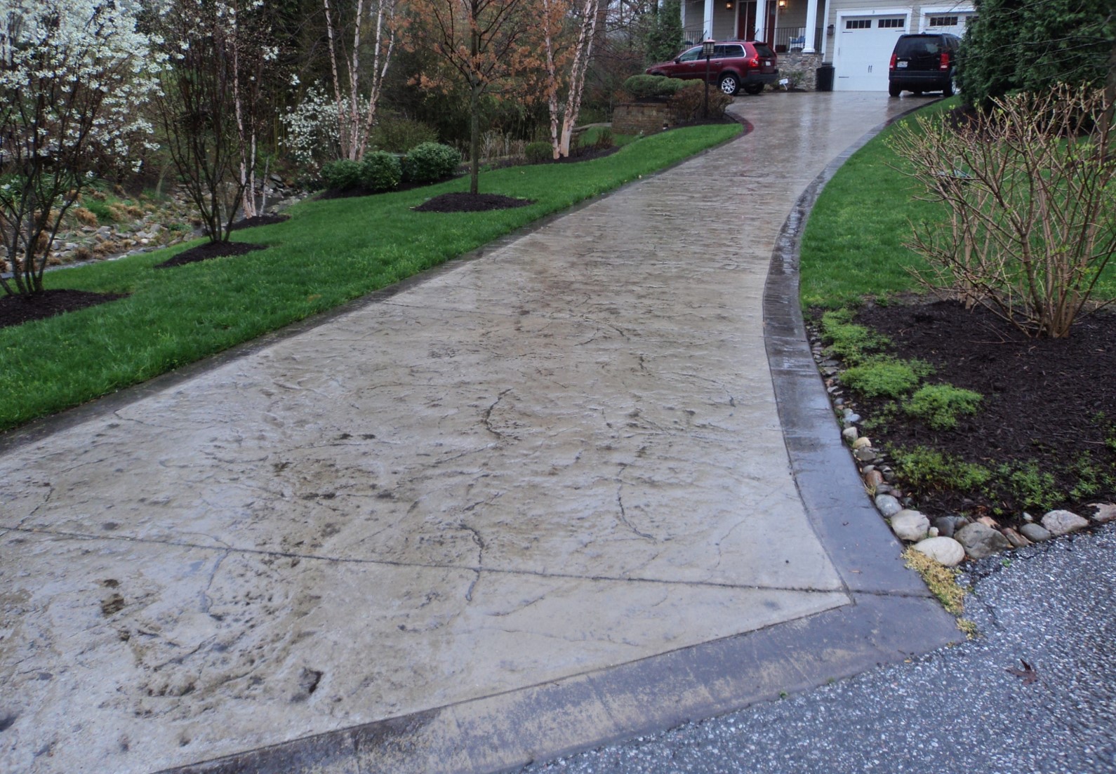 stamped concrete, pavers, driveway