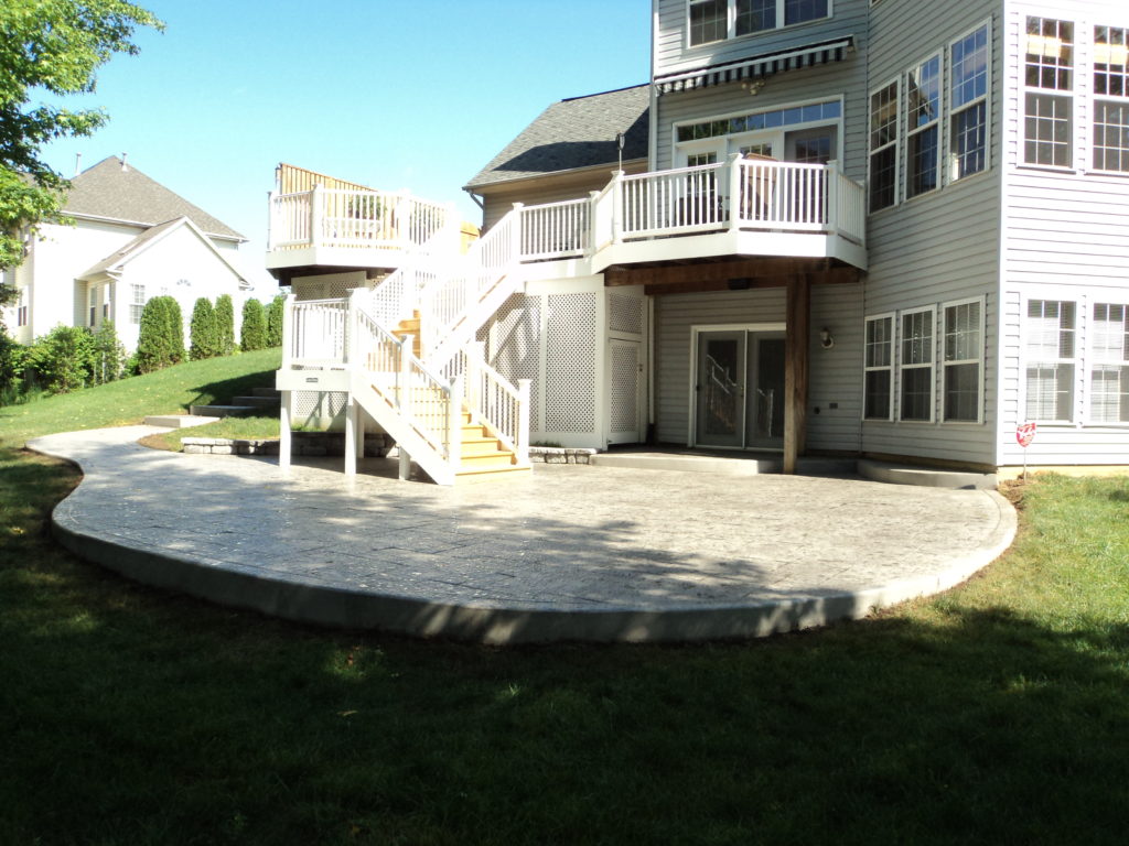stamped concrete patio, patio design ideas
