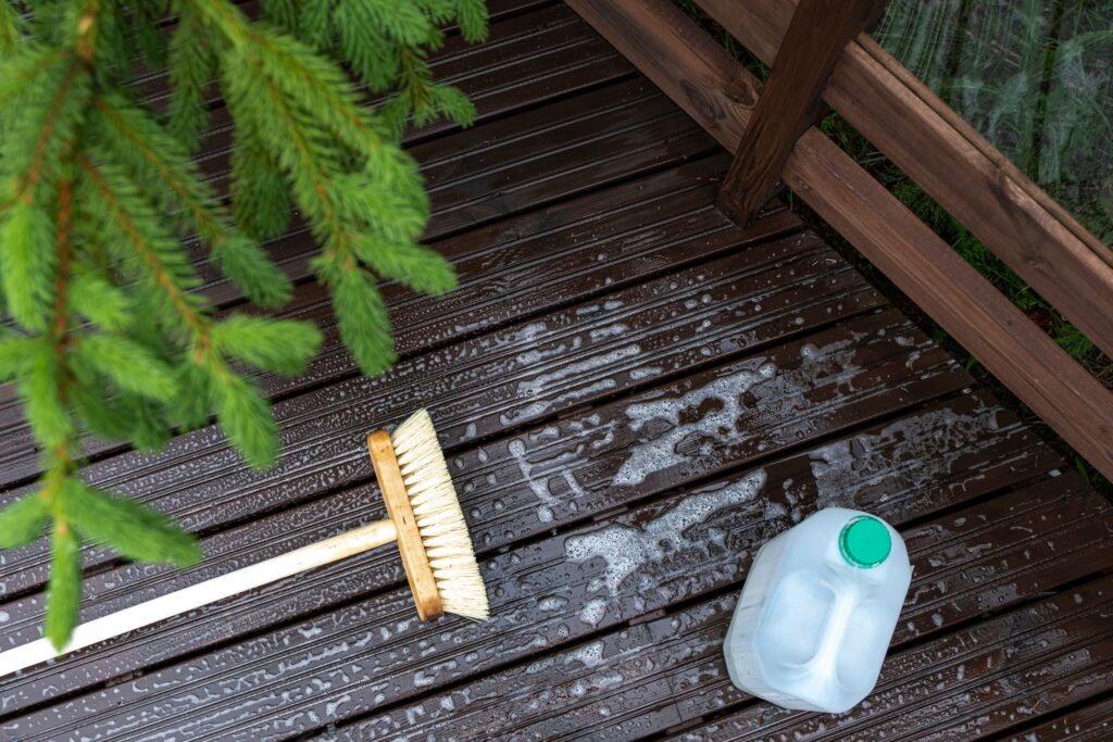 remove old deck stains
